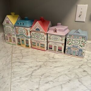 Original Lenox Spice Village Canister Set of 5 - 1990/1991. Pre owned.